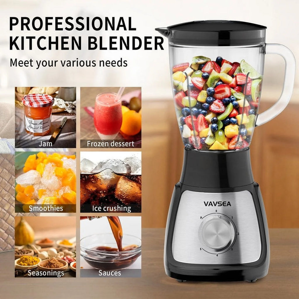 1000W 5 Speed Countertop Blender with 51oz Glass Jar L586