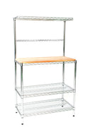 48" Wide Chrome Bakers Rack with Butcher Block W211377