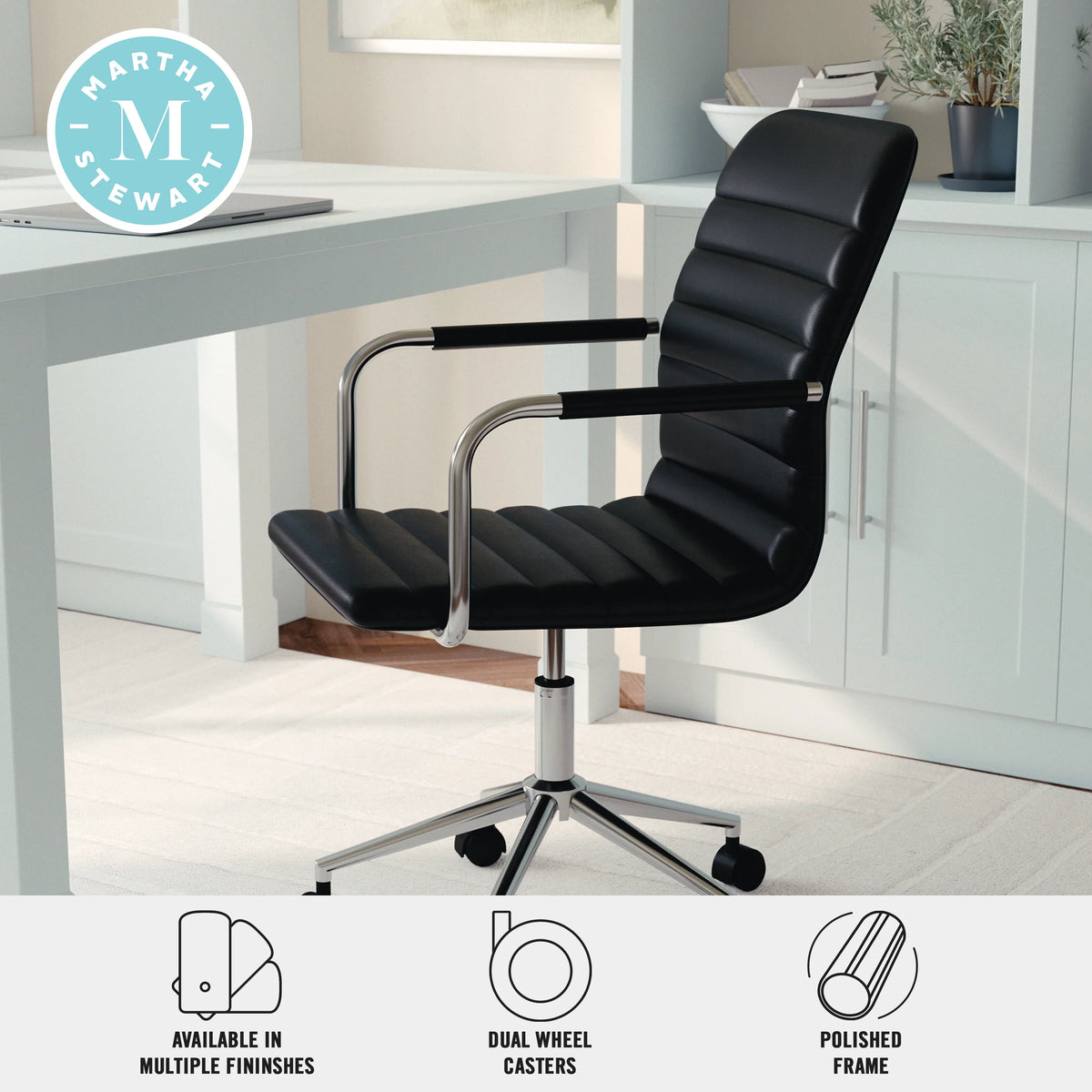Black Upholstered Office Chair X49181