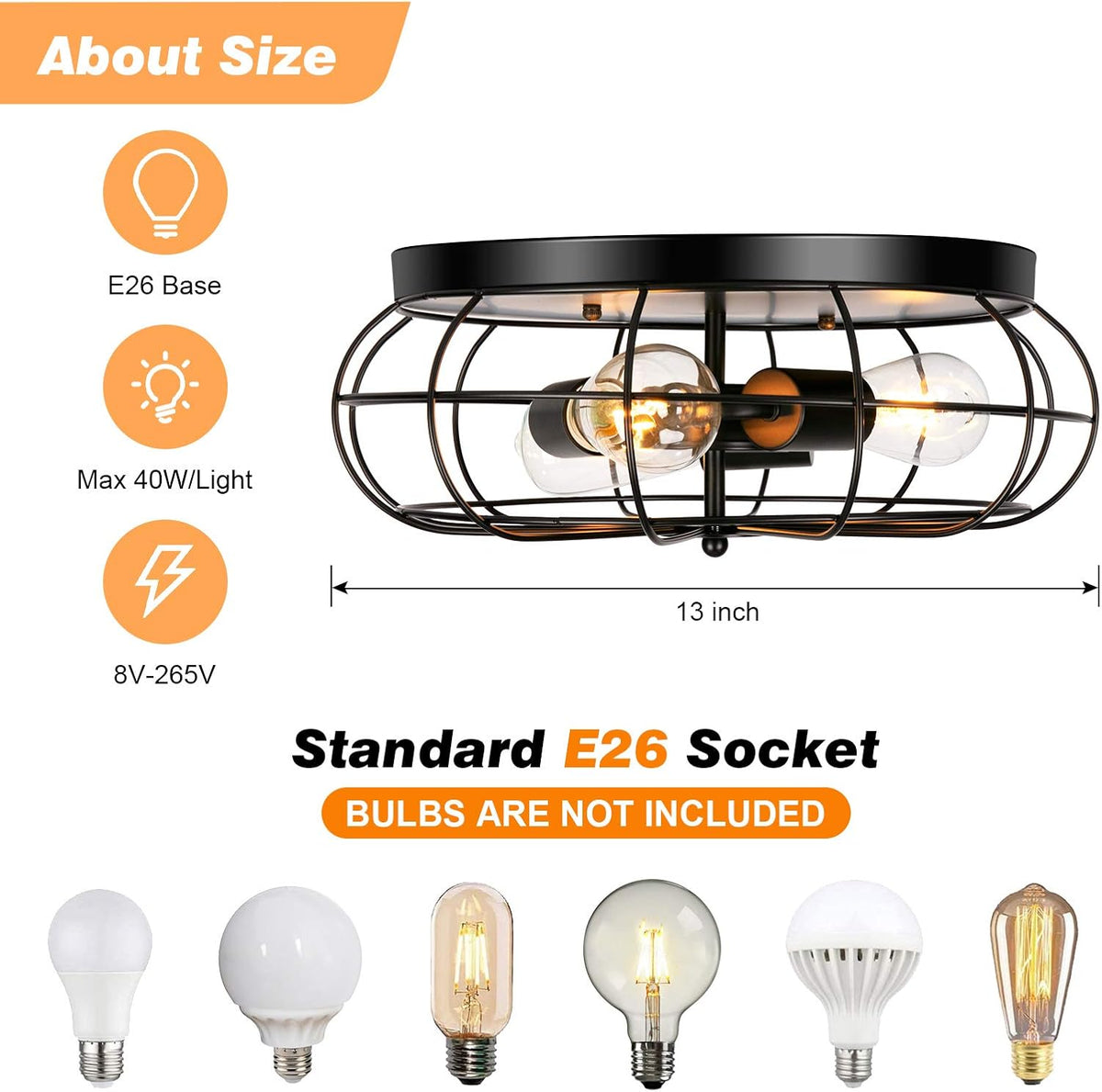 Vintage Semi Flush Mount Ceiling Light E230310