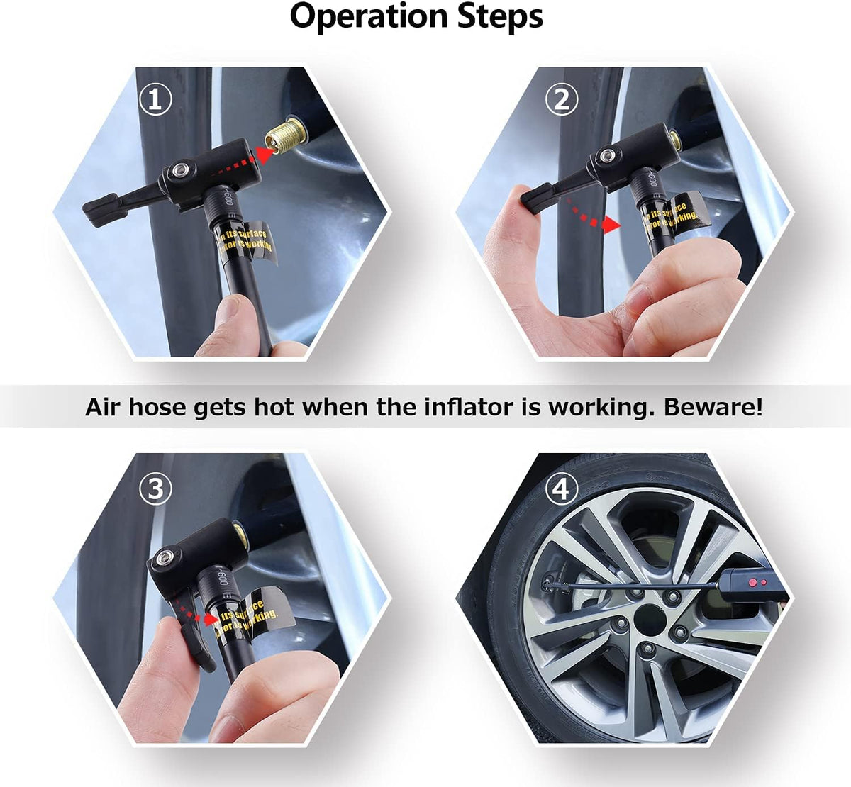 Portable Mini Air Inflator Tire Pump with Digital LCD U206773