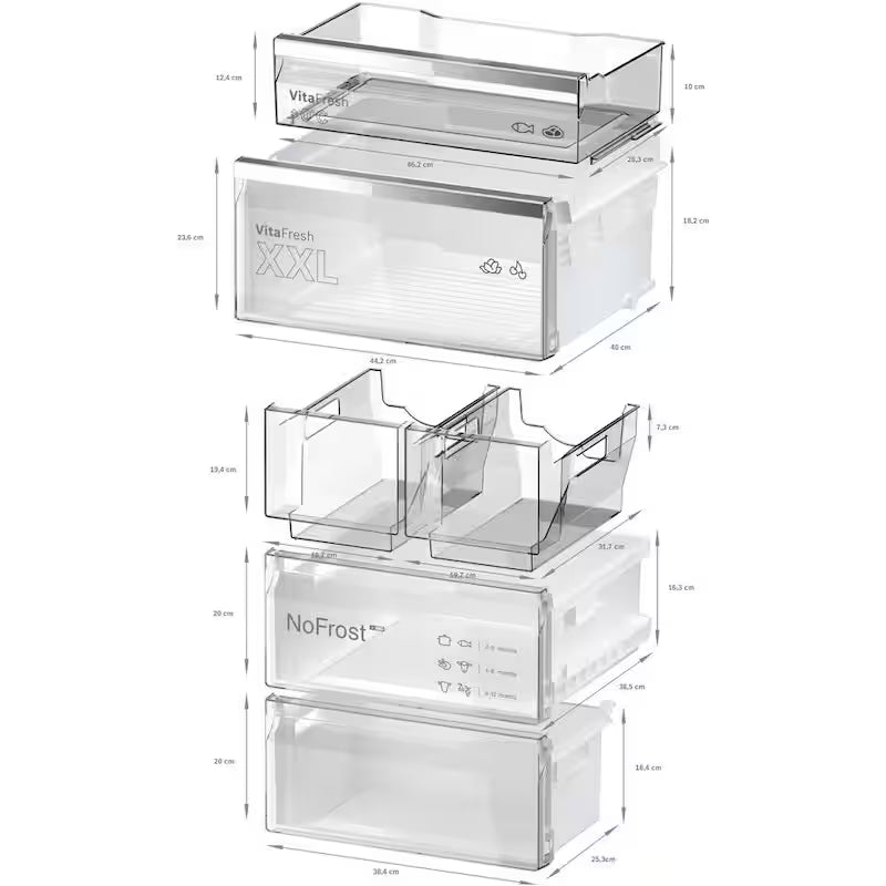 Bottom Freezer Refrigerator in Stainless Steel with Internal Ice Maker F849