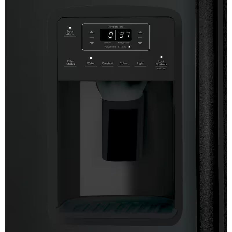 Black 25.3 cu. ft. Side-by-Side Refrigerator Q623