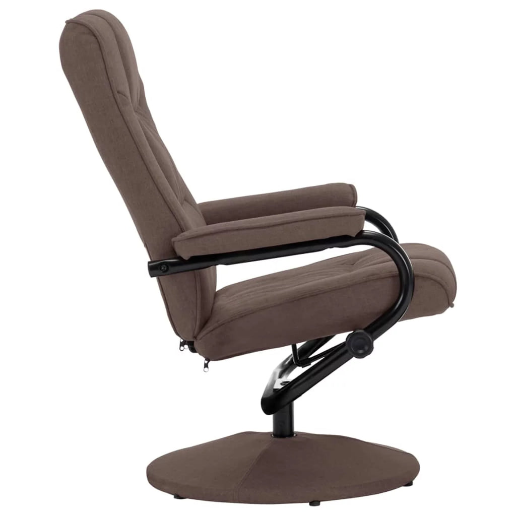 Brown Fabric Swivel Recliner with Ottoman A1500