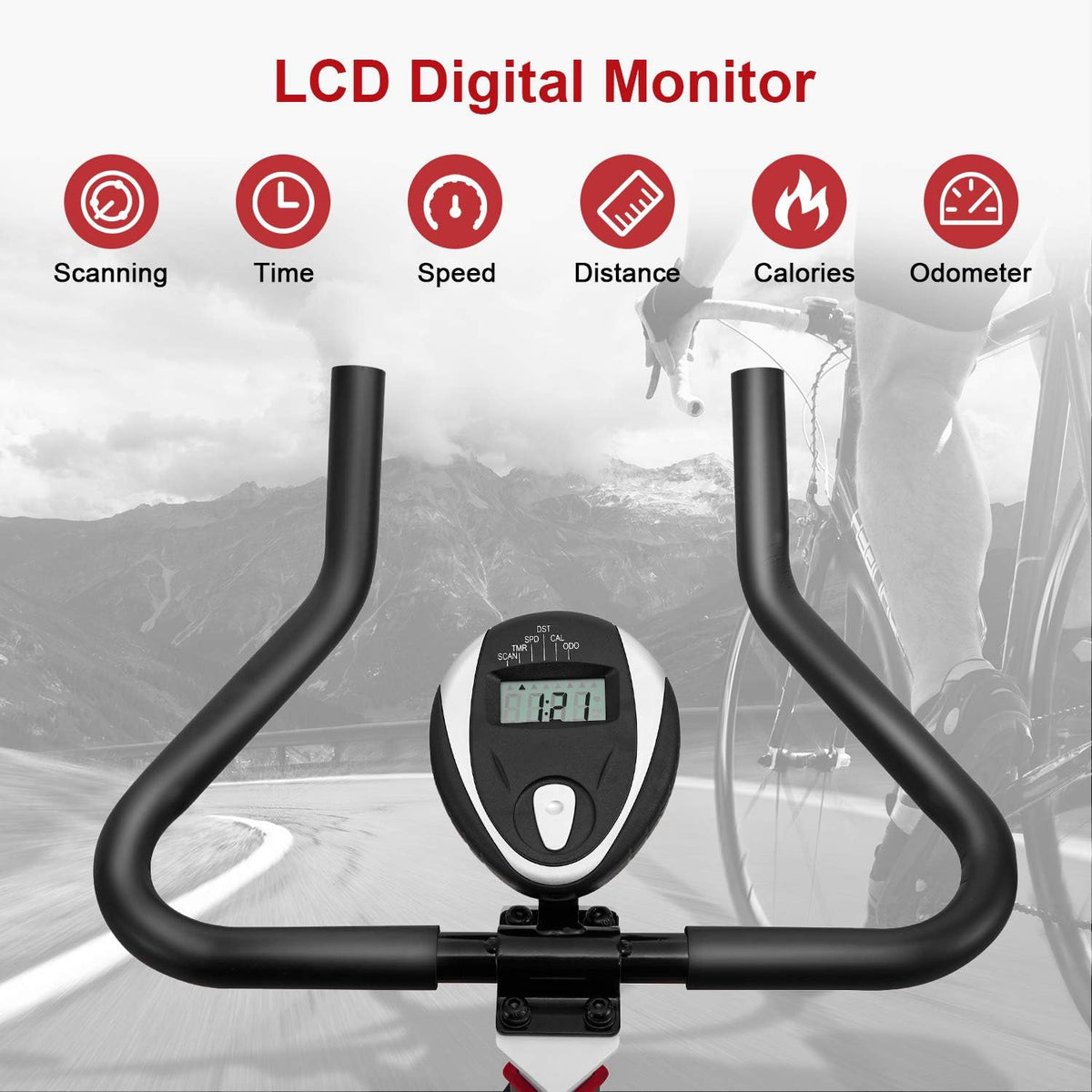 Exercise Bike Indoor Cycling Bike Stationary Bicycle with Resistance Upright Bike H108796
