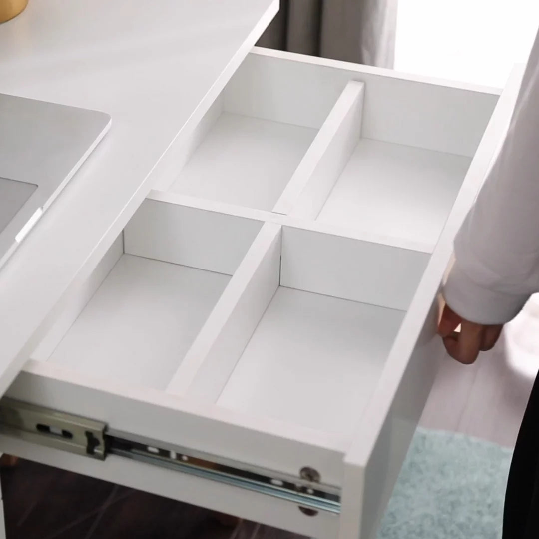 White Vanity Makeup Desk with Drawers A8109
