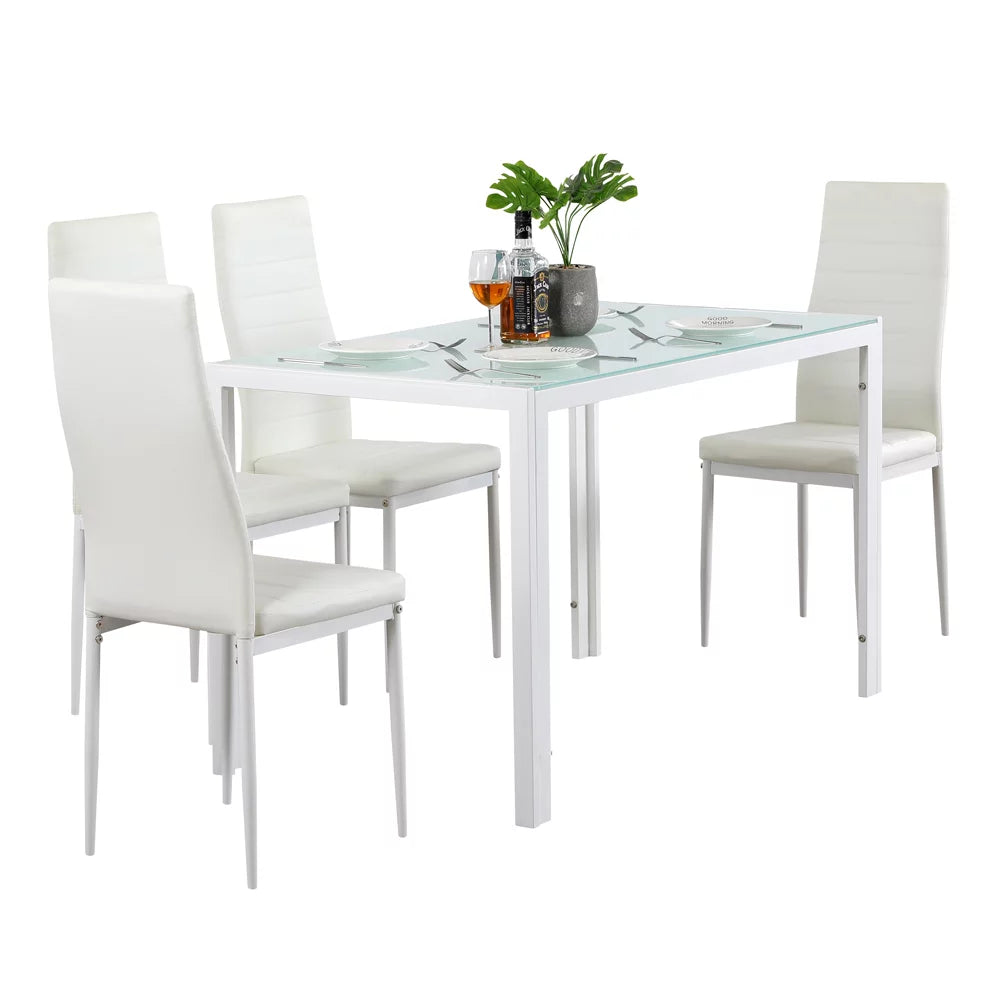 Glass Dining Table with 4 Metal Legs H169983
