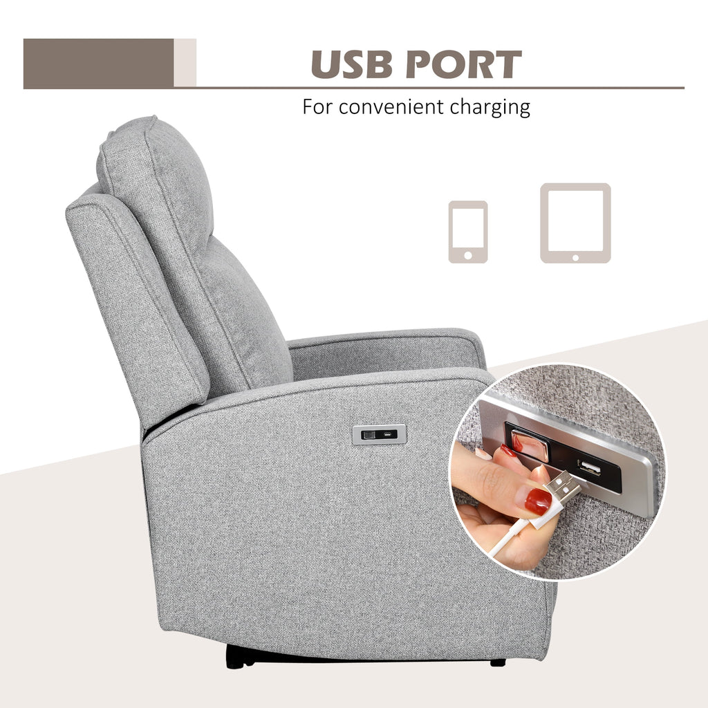Grey Linen Recliner G365612