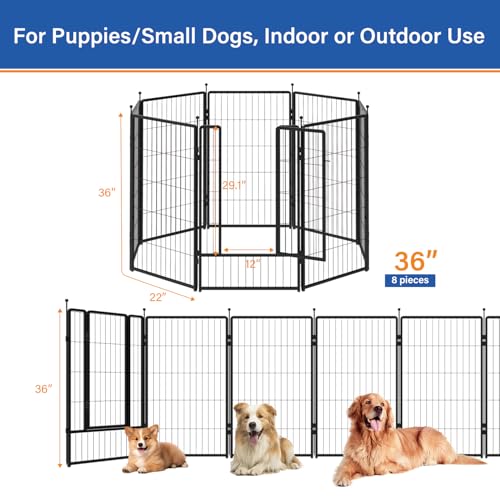 24 inch 12 Panels Heavy-Duty Metal Dog Playpen J905952