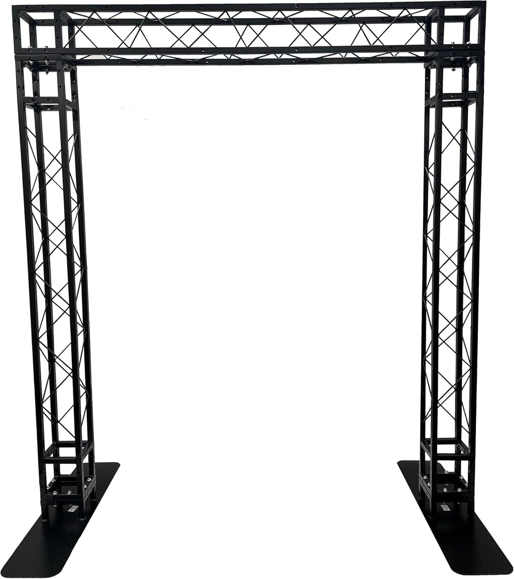 Black Square Metal Arch Truss 8 Ft. Width 7 ft. Height Portable DJ Lighting System U951619