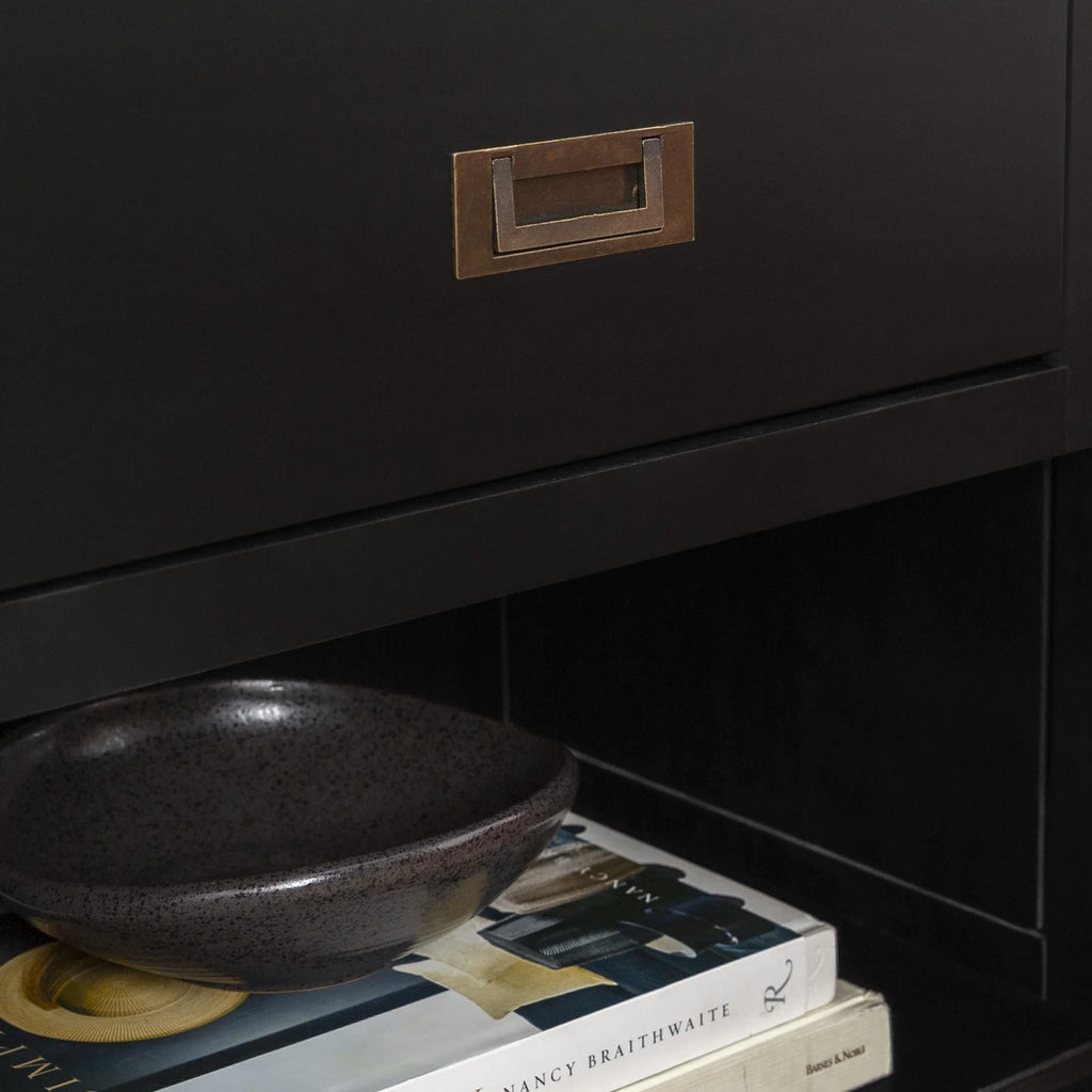 Set of 2 Black One Drawer Storage Nightstand A27569