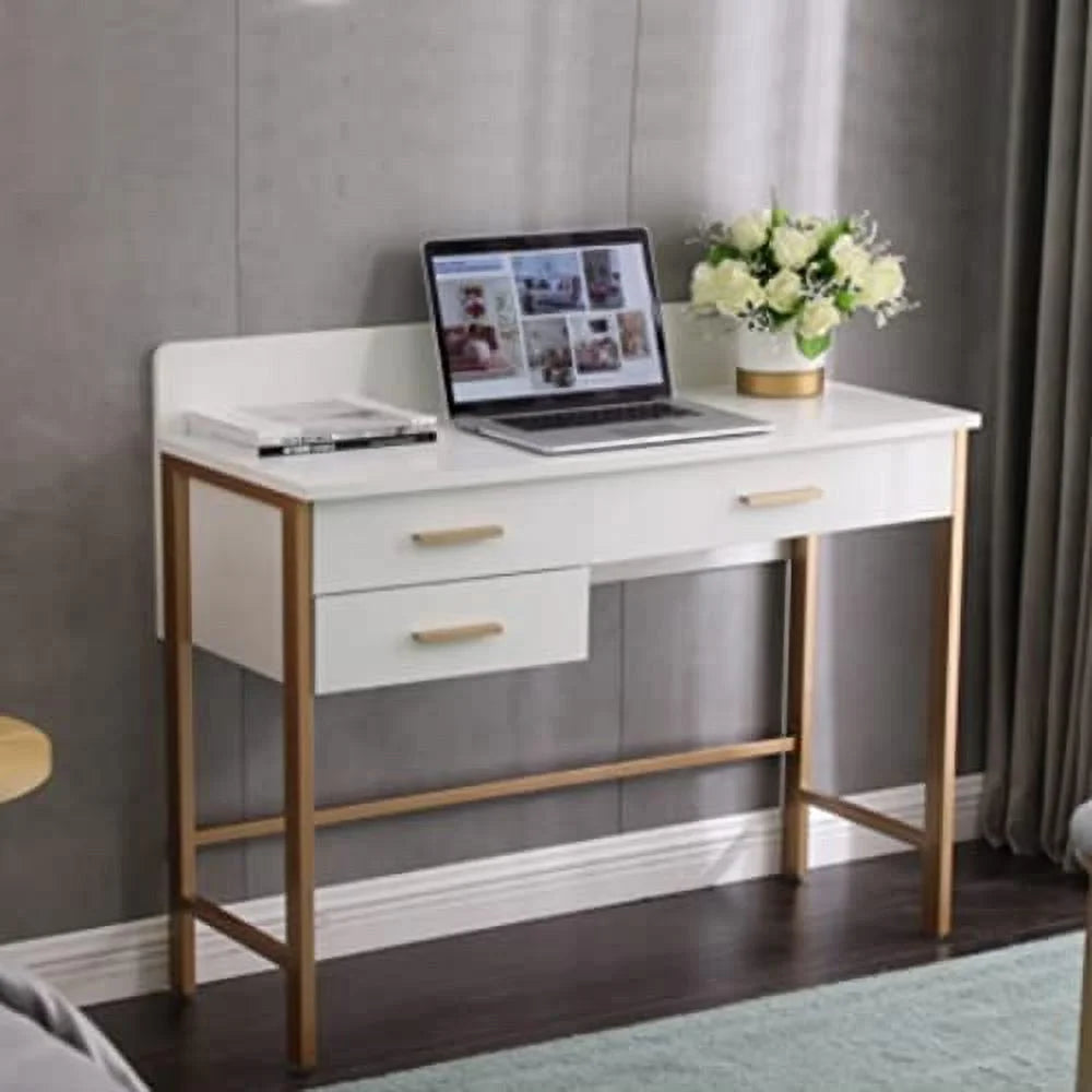White Vanity Makeup Desk with Drawers A8109