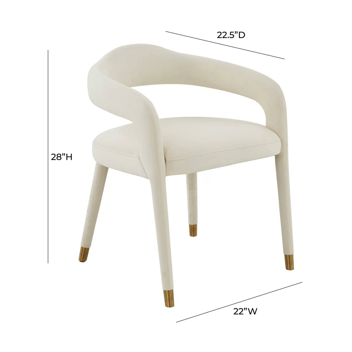 Cream Velvet Dining Chair B938