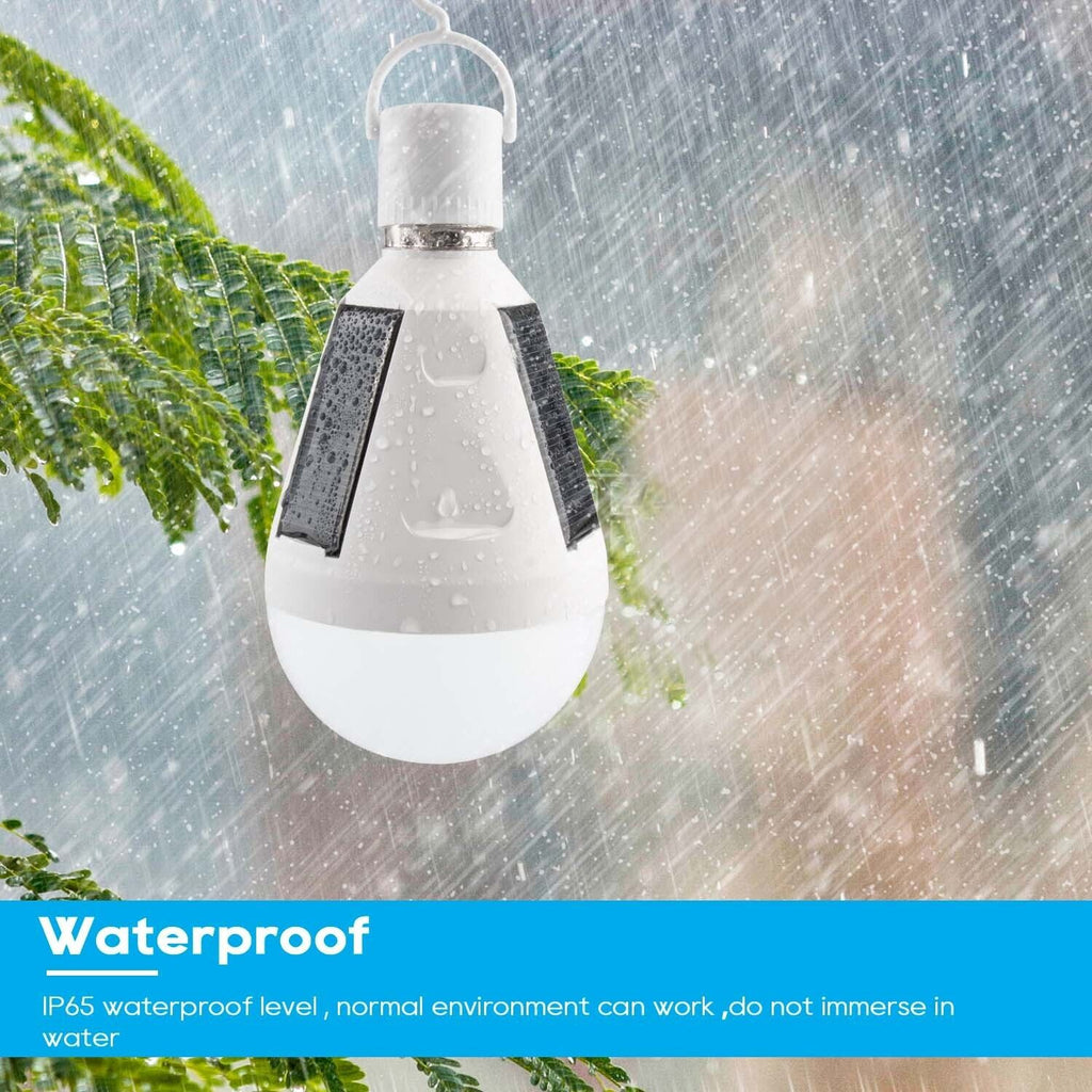 12W LED Solar Panel Bulb Light Outdoor Camping Lamp E22265