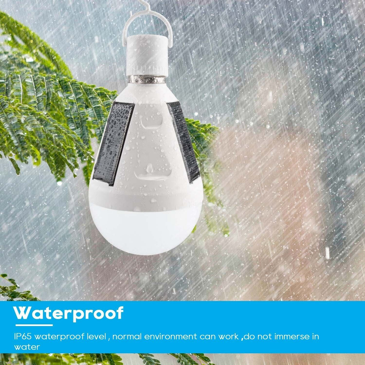 12W LED Solar Panel Bulb Light Outdoor Camping Lamp E22265