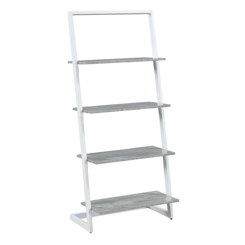 Gray Wood Four-Tier Ladder Bookcase F904793