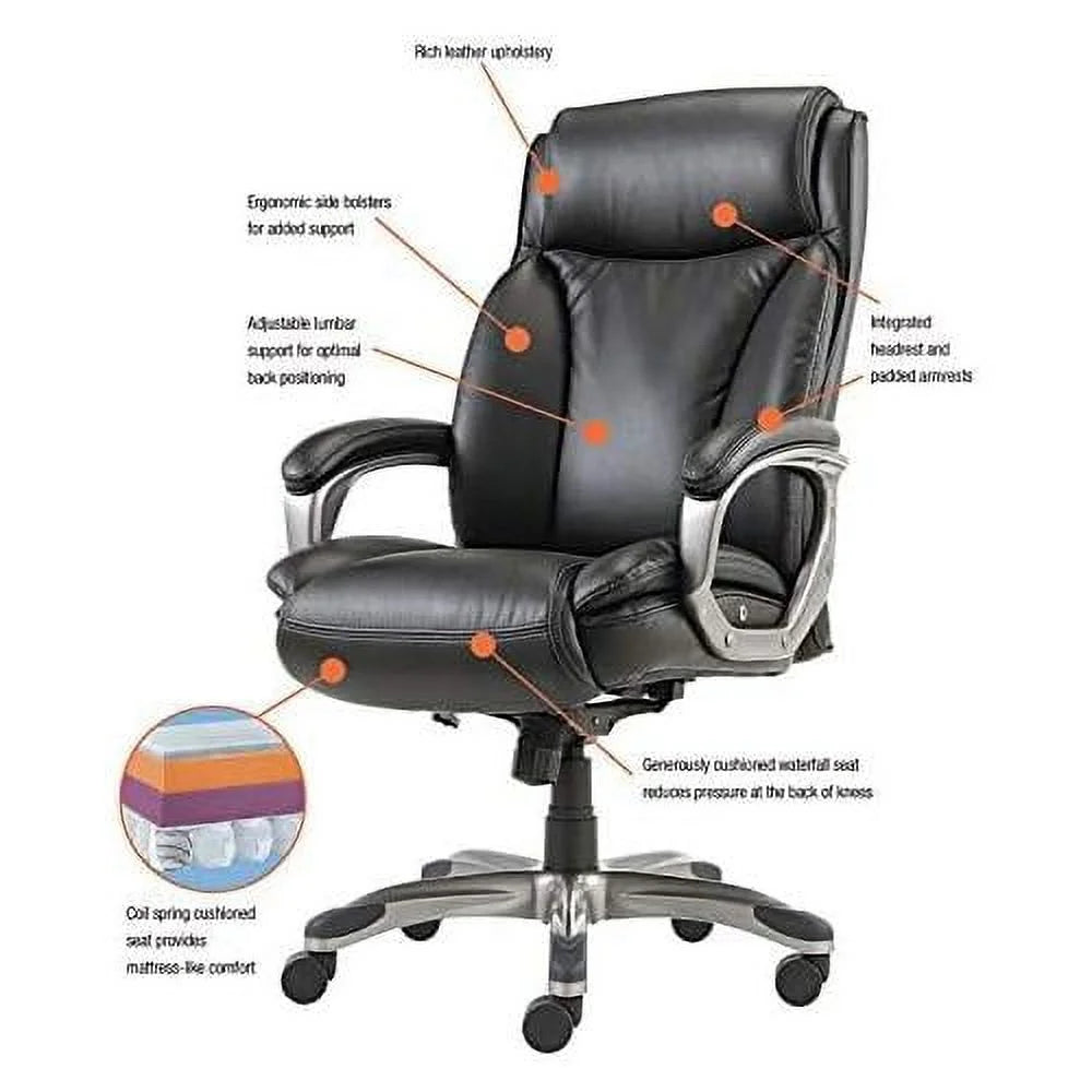 Black Leather Executive Highback Chair P6892