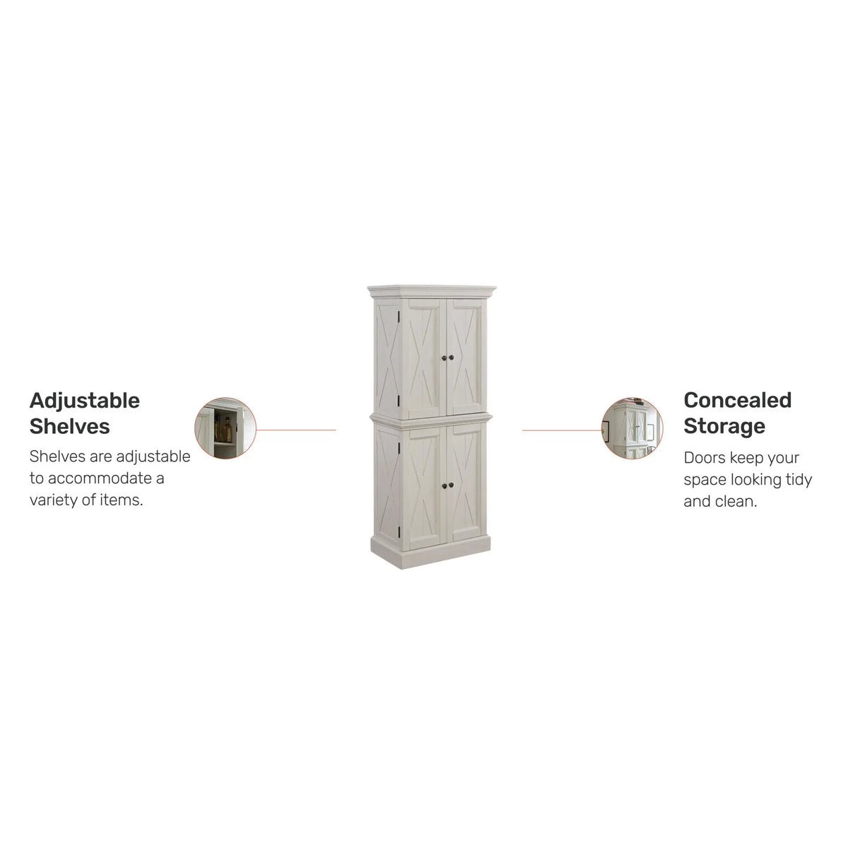 Off White Wood Pantry D278