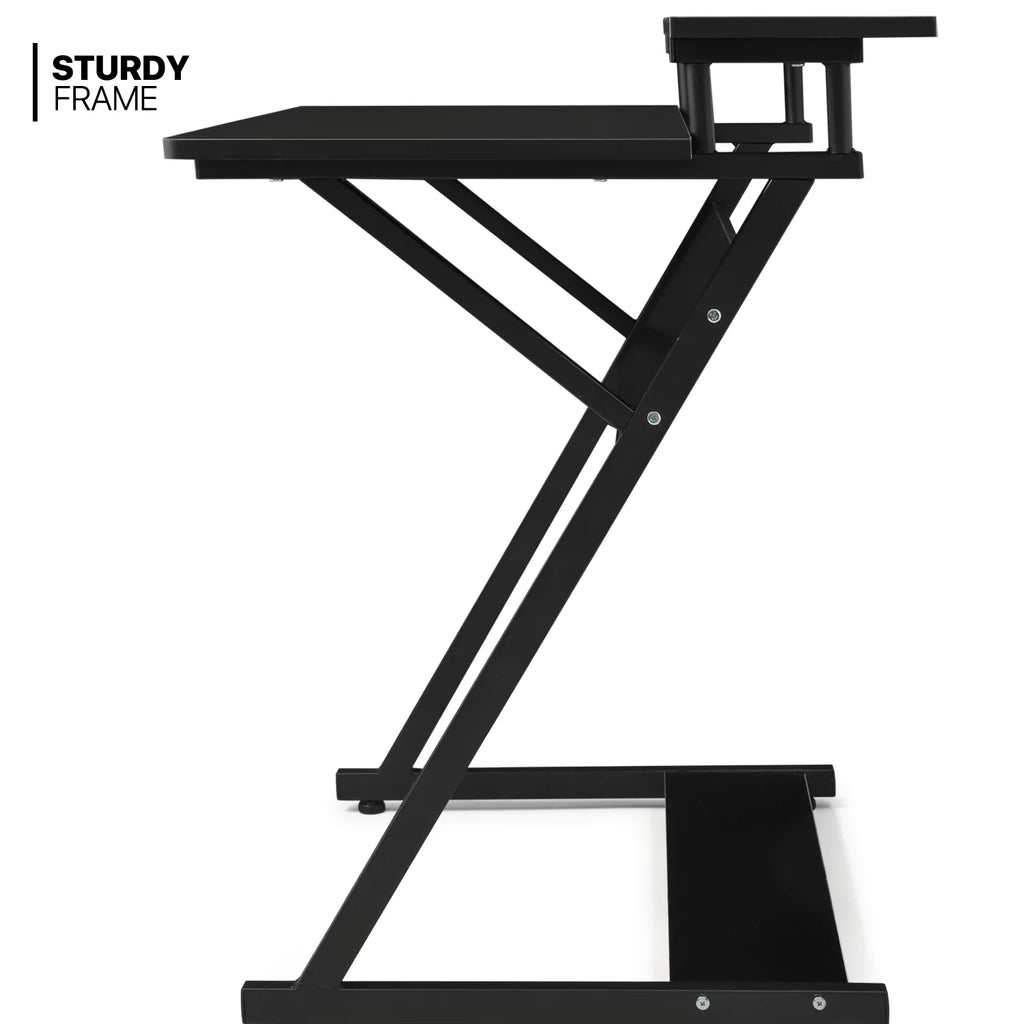 Laptop Table with Monitor Shelf and Task Seat with Lumbar Support Q60860