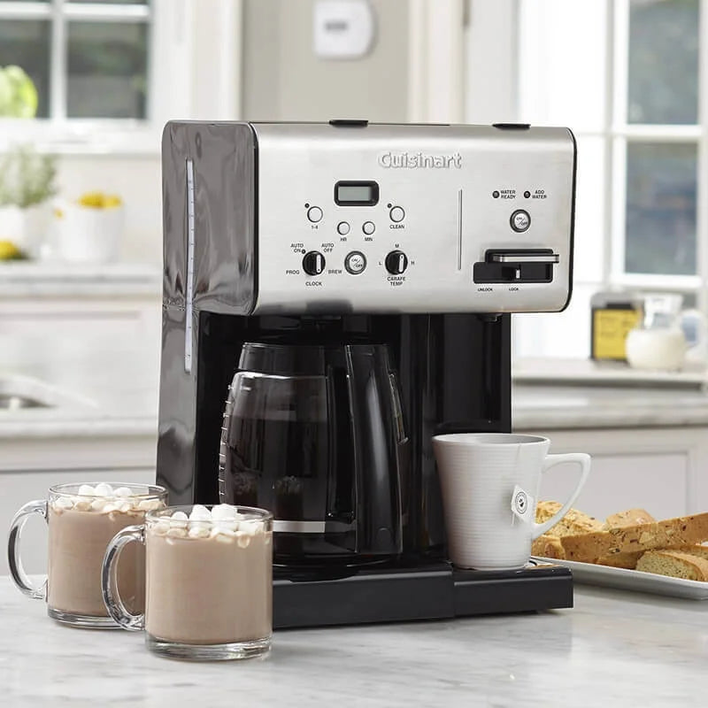 12-Cup Programmable Coffeemaker with Hot Water System, Black Stainless J509782