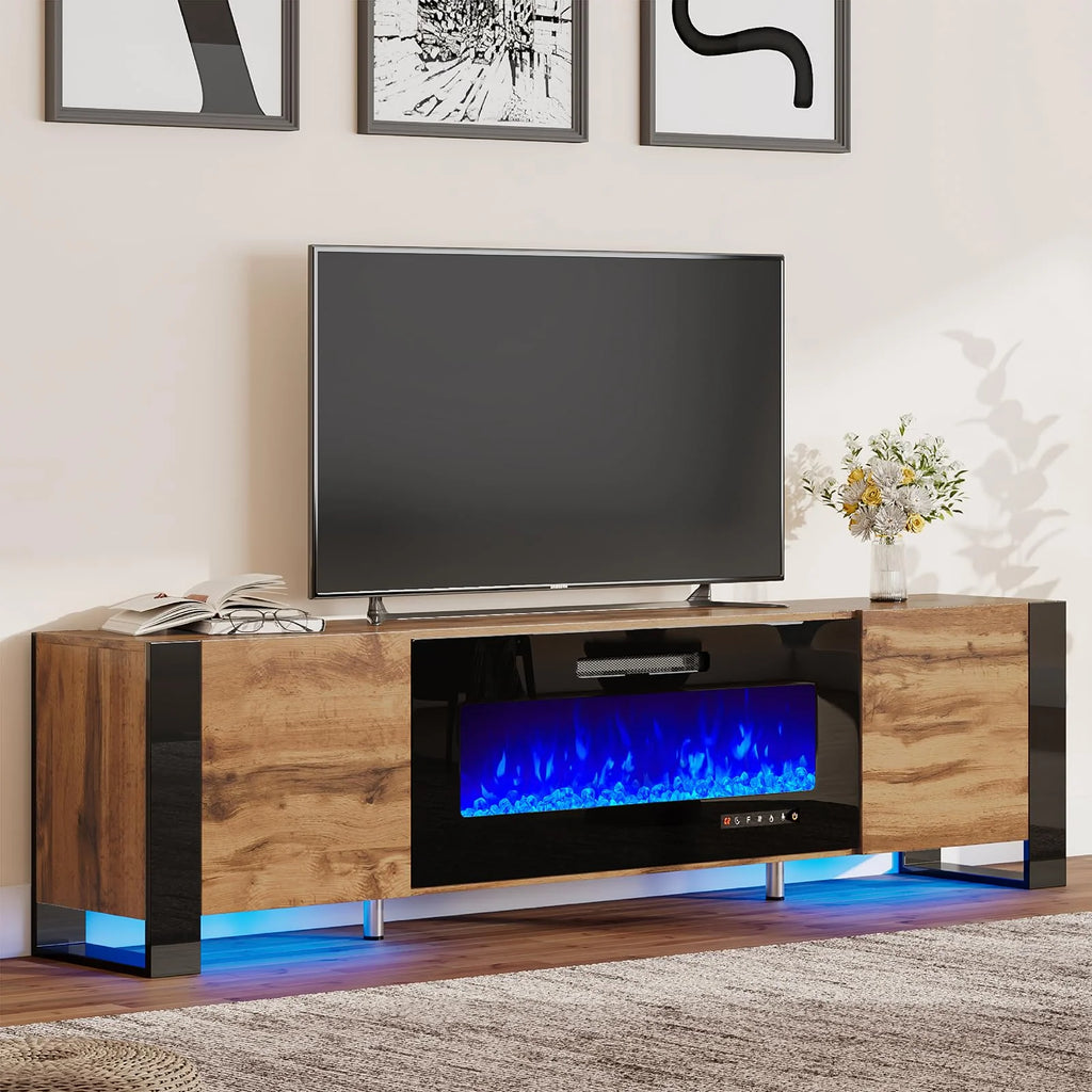 80" Fireplace TV Stand with LED Lights O179