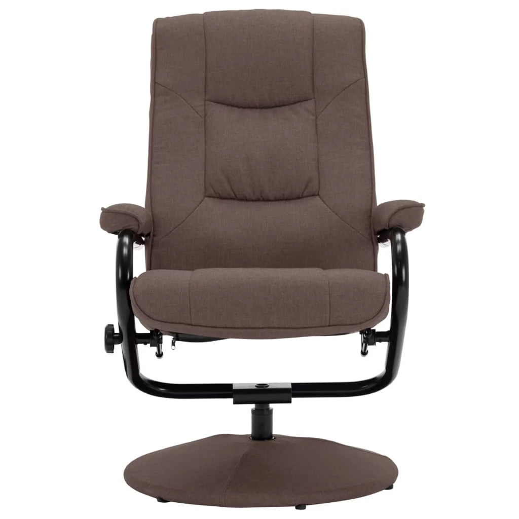 Brown Fabric Swivel Recliner with Ottoman A1500