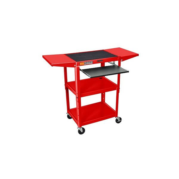 Red Adjustable Height Cart with Leaf/Keyboard I149756
