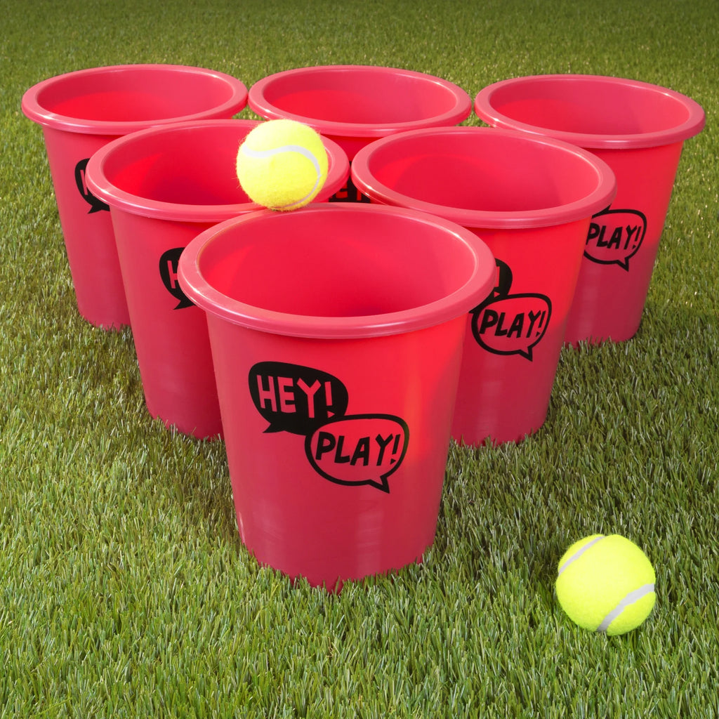 Beer Pong Outdoor Game Set with 12 Buckets, 2 Balls, Tote Bag M924715