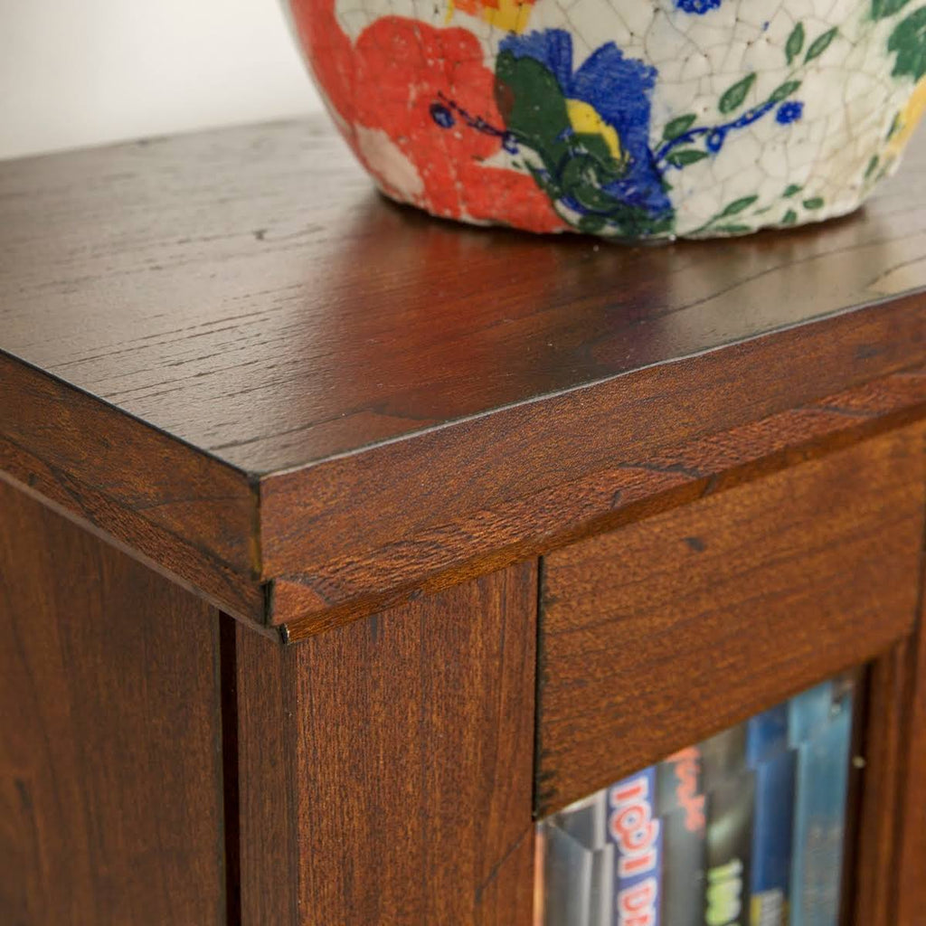 Black Wood Media Storage Tower Cabinet H399642