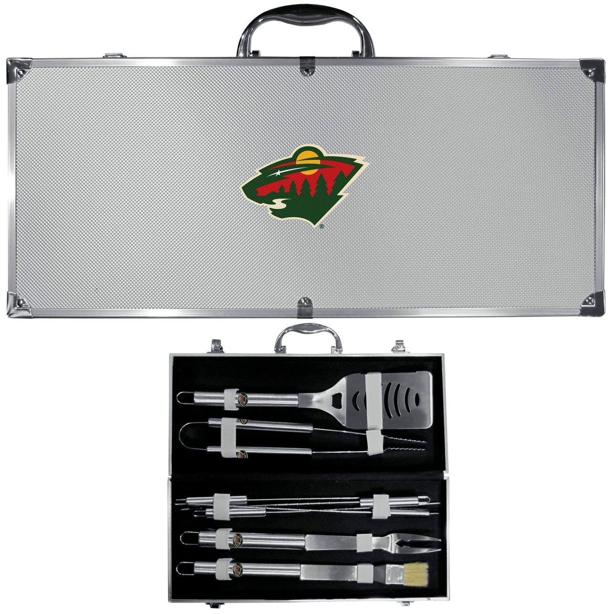 8 PC Stainless Steel BBQ Set with Metal Case O734