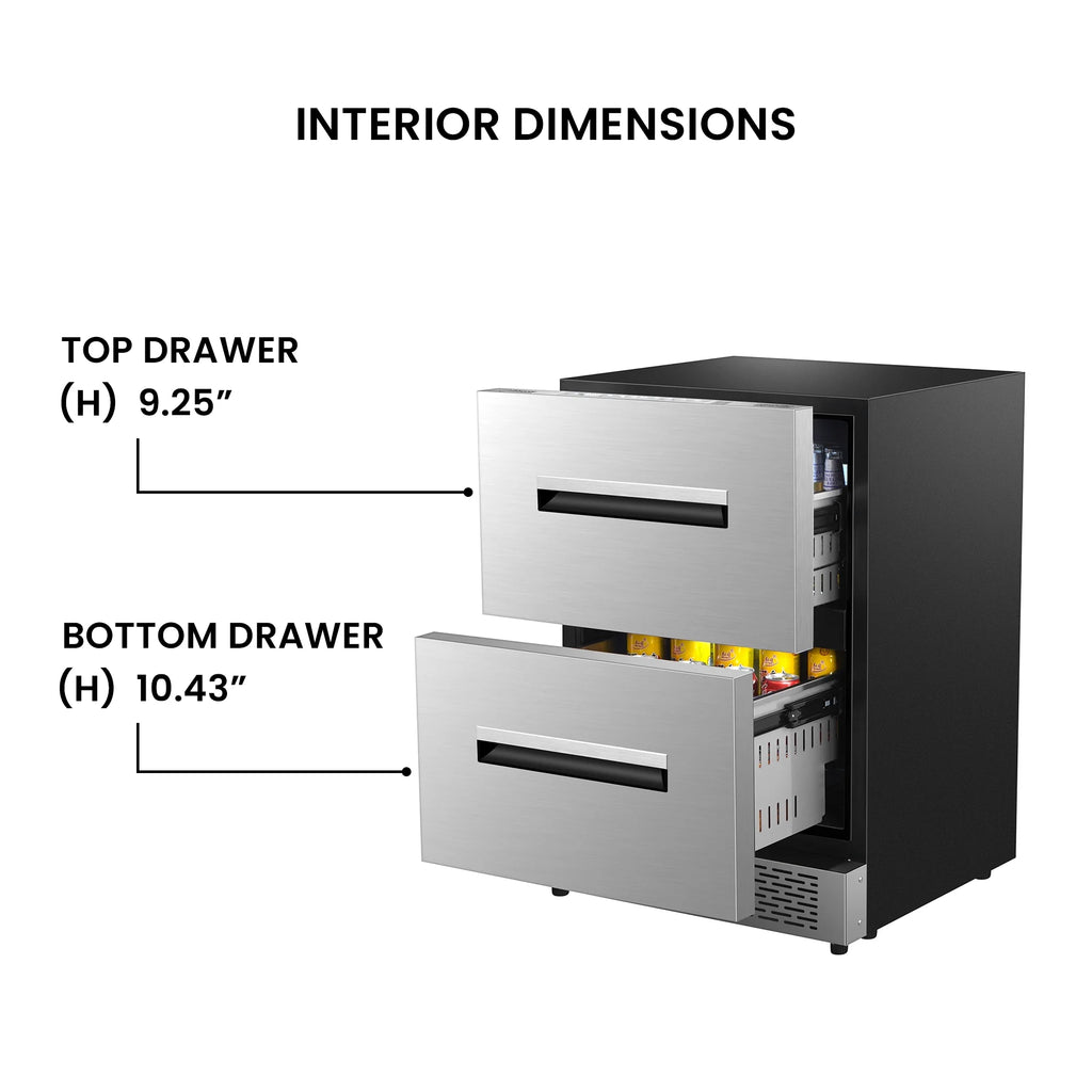 24-In 2 Drawer Convertible Freezer/Refrigerator Stainless P839093