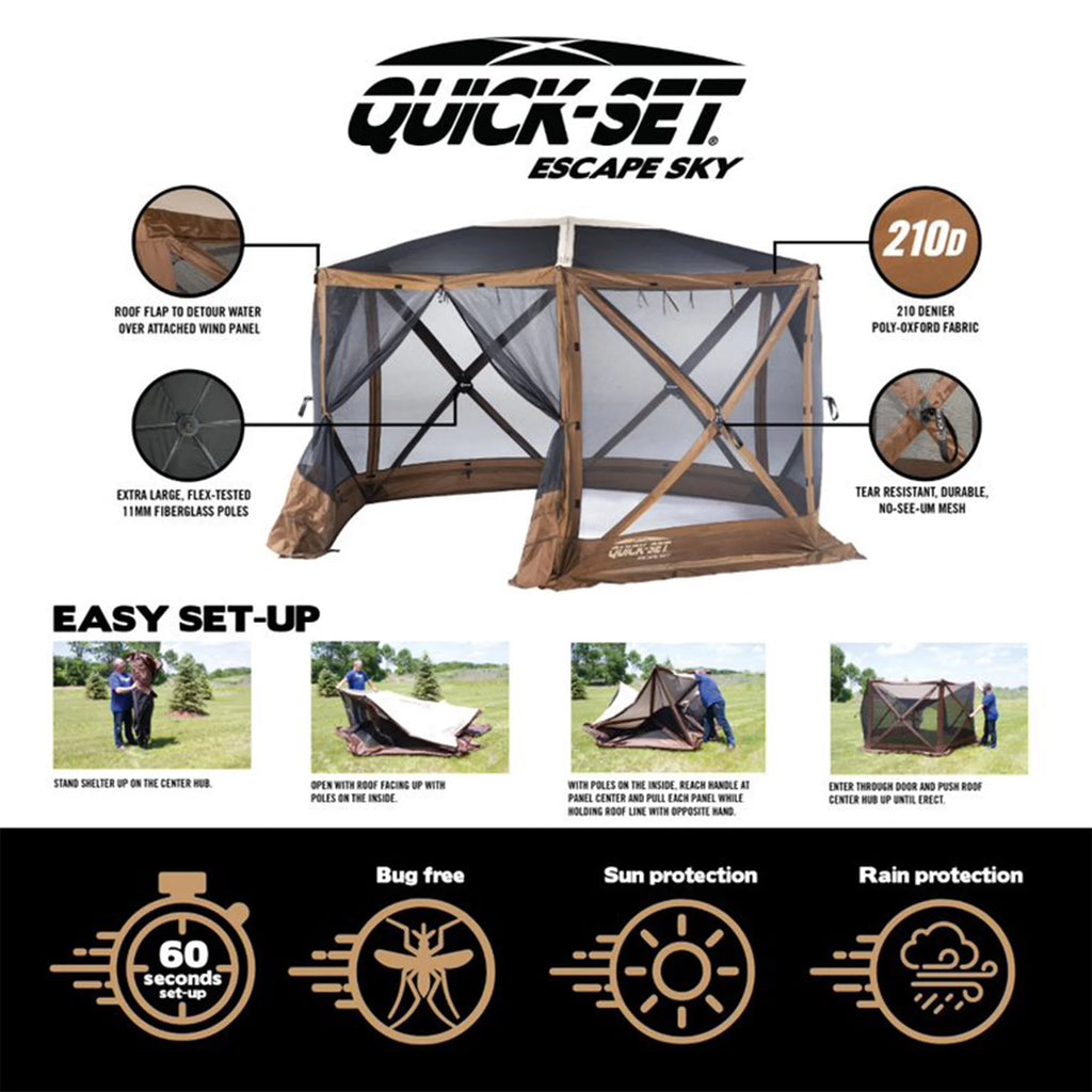Brown Portable Camping Gazebo Shelter B42804
