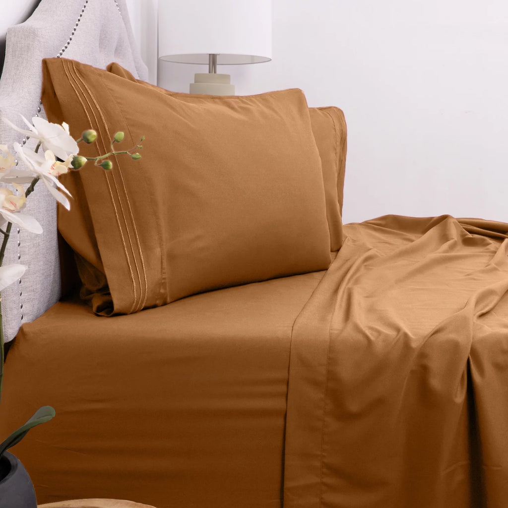 King Mocha 4-Piece Deep Pocket Sheet Set D190484