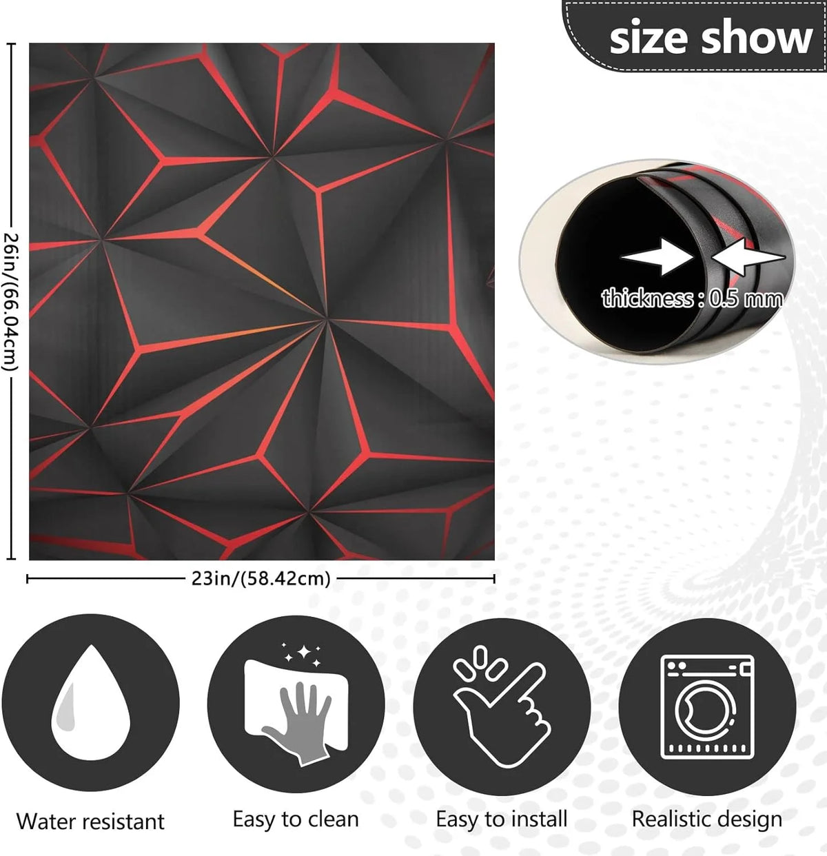 Black Geometric Dishwasher Magnet Sticker A175