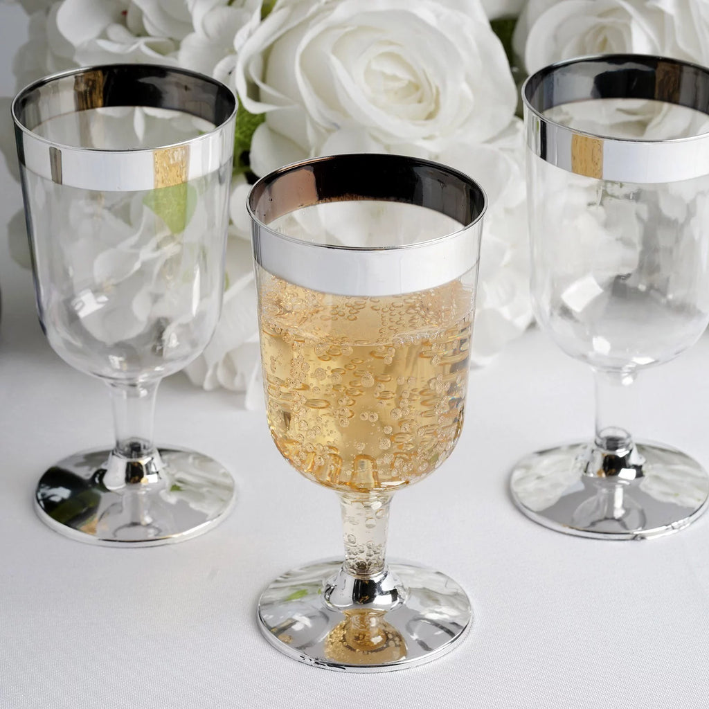55 Pcs 6oz Disposable Plastic Wine Glass R2458