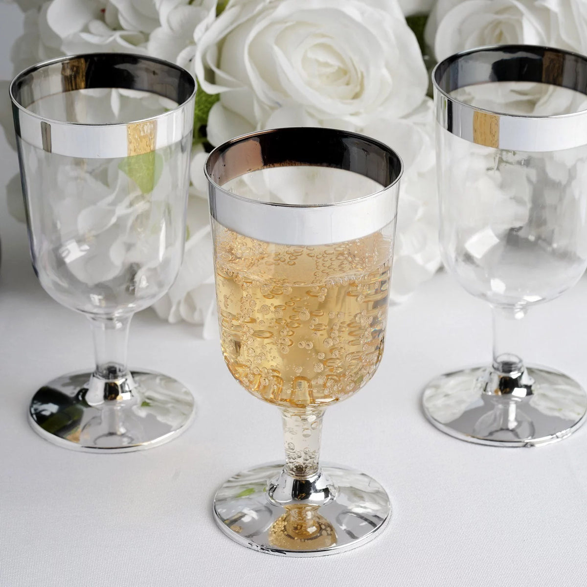 55 Pcs 6oz Disposable Plastic Wine Glass R2458