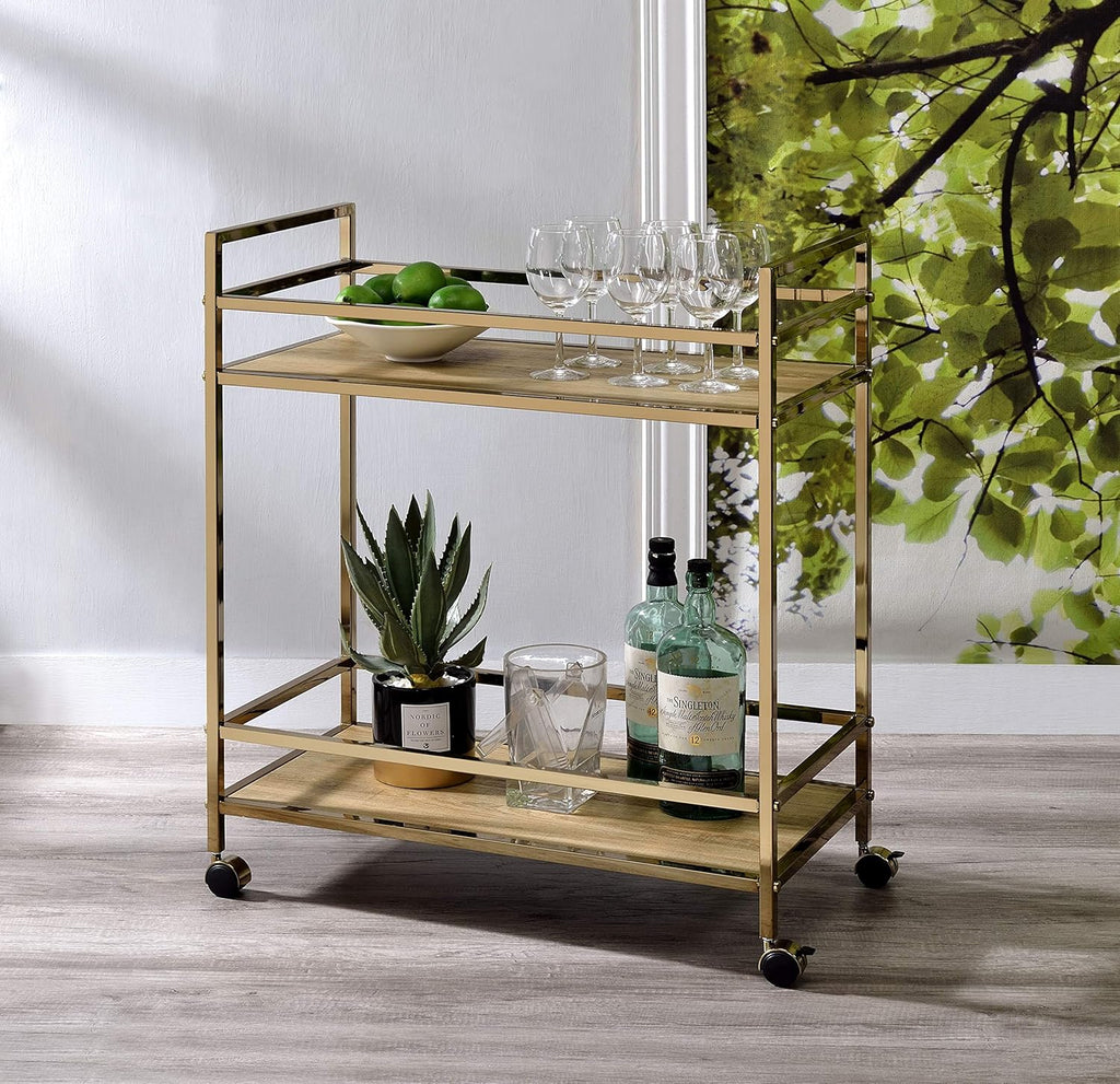 Natural & Champagne Serving Cart Z1336