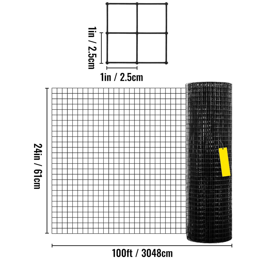 Vinyl Coated Welded Wire Fence 1x1 16 Gauge 24x100' I91806