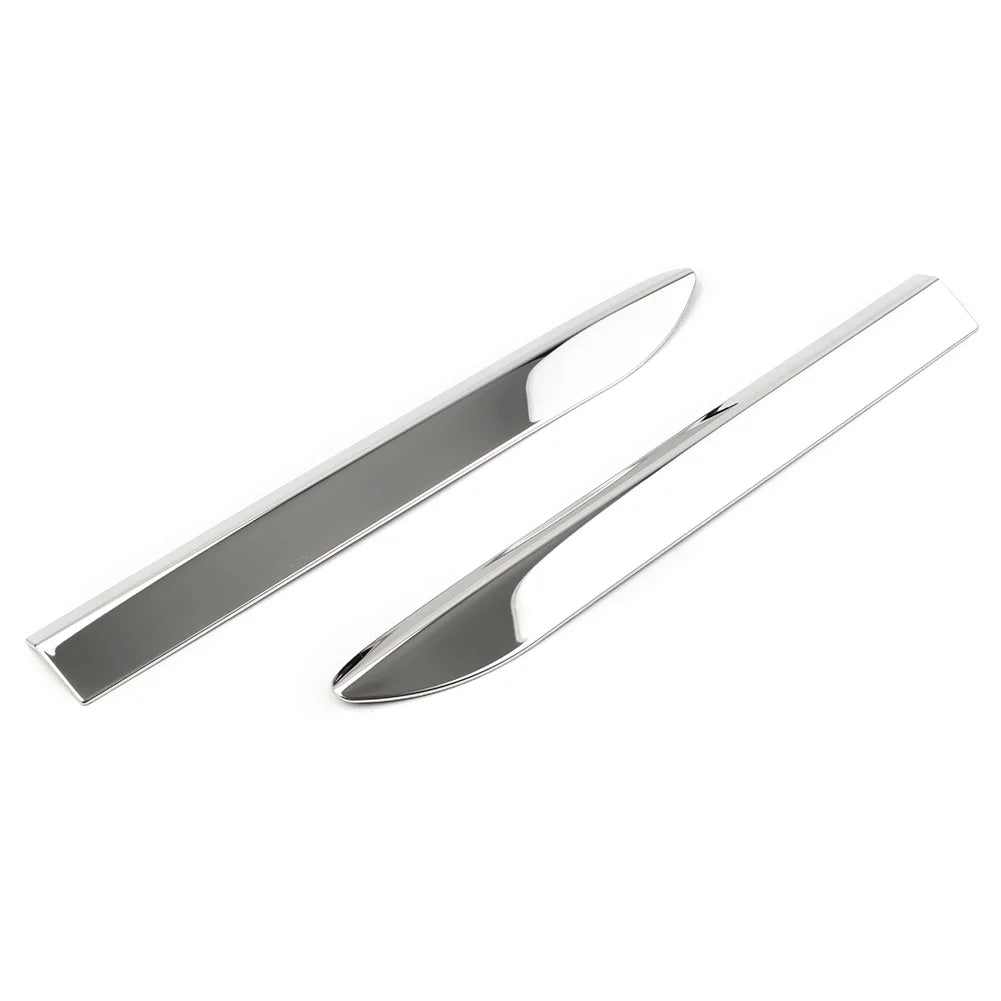 2Pcs Chrome Car Front Bumper Corner Protector Molding Cover Trim C27368