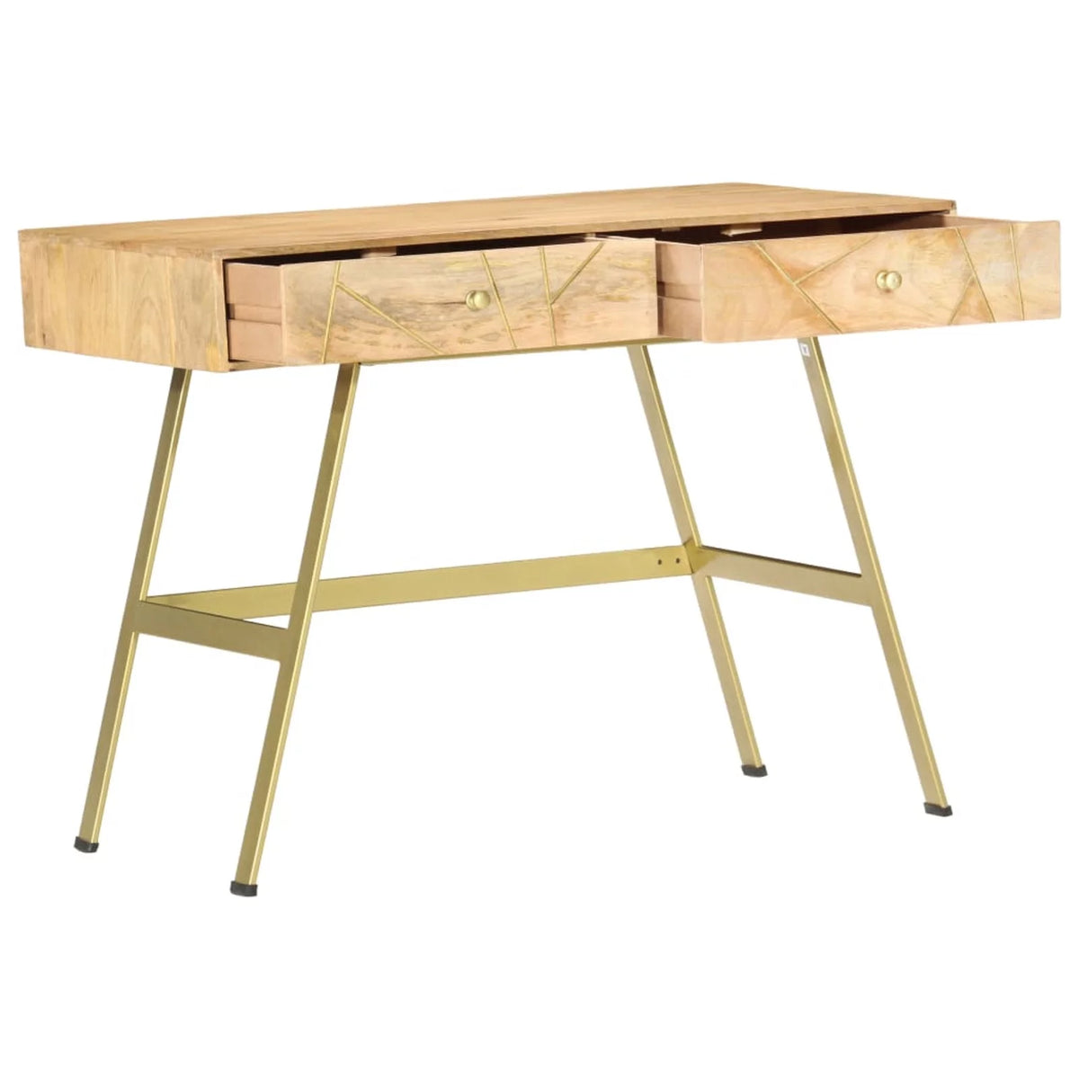 Mango Wood Computer Desk with 2 Storage Drawers U3463