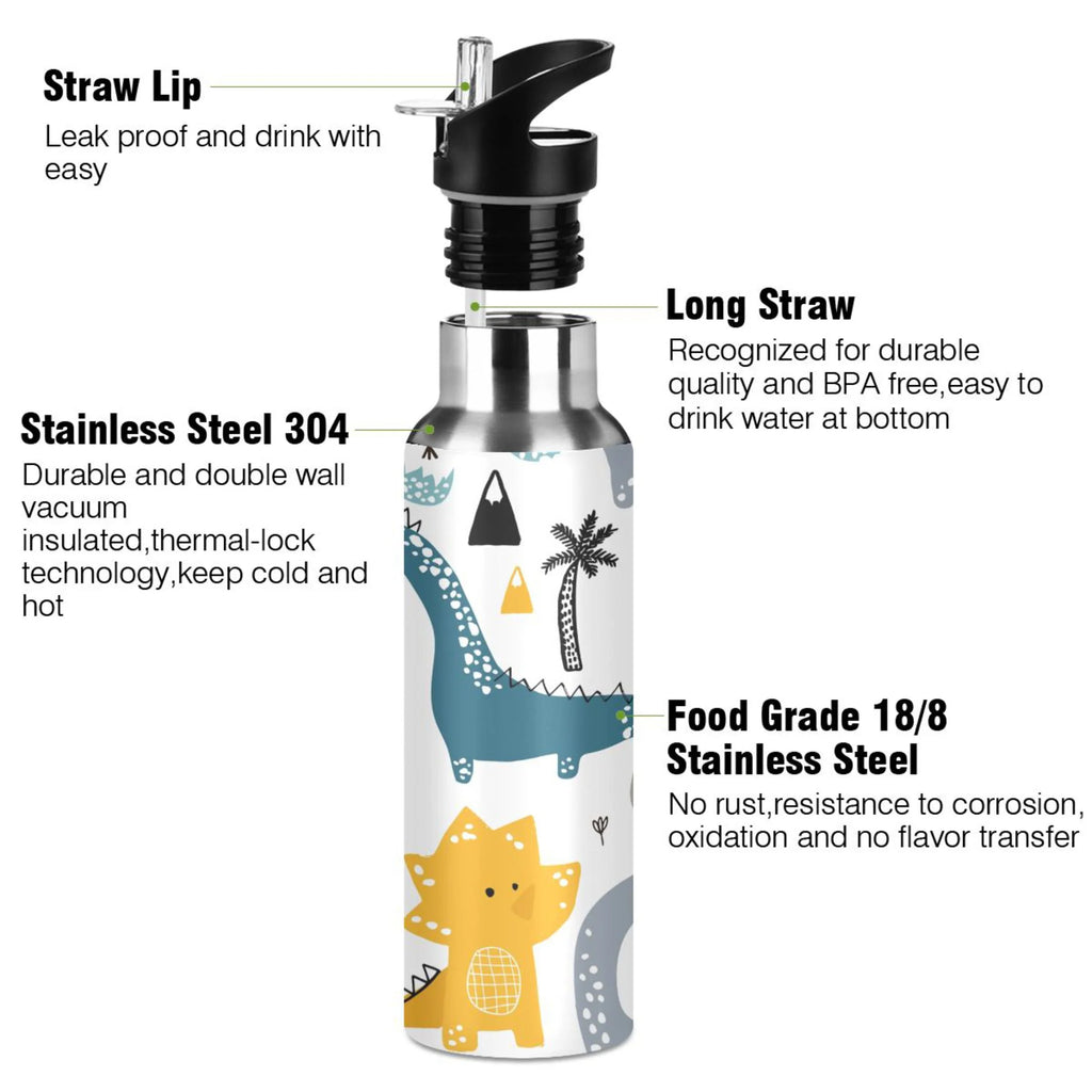Stainless Steel Water Bottle with Straw Lid Vacuum Insulated 20 OZ P398