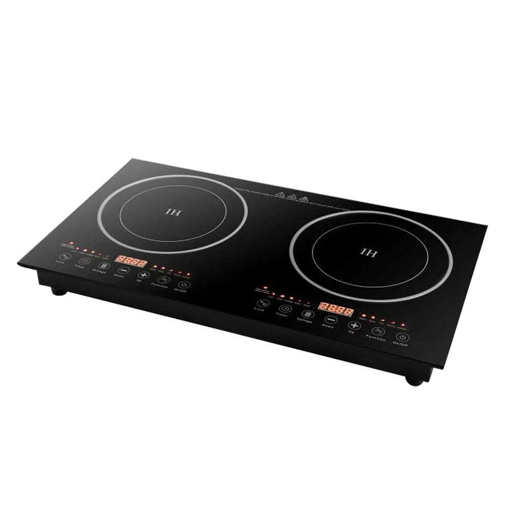1200W Dual Burners Electric Cooktop Black O897