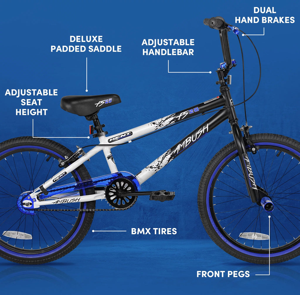 20 Boy's BMX Child Bike Black/Blue Q2113