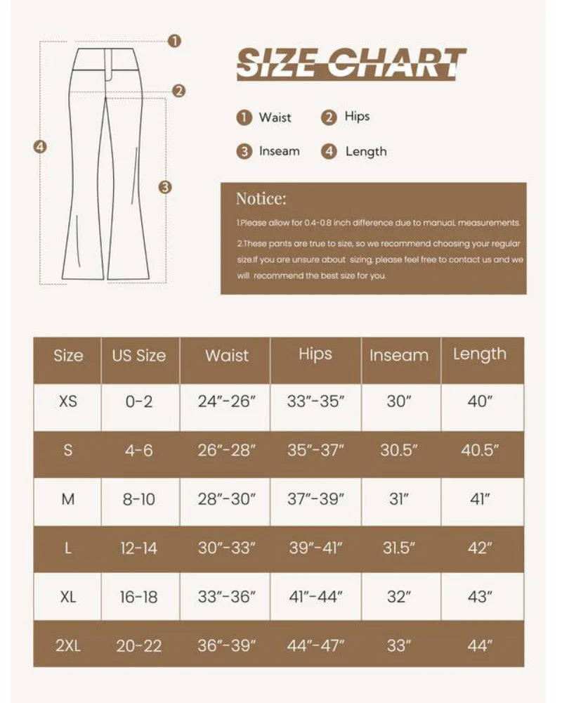 High Waist Bootcut Stretch Trousers E5555