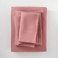 California King 100% Washed Linen Solid Sheet Set Rose U728777