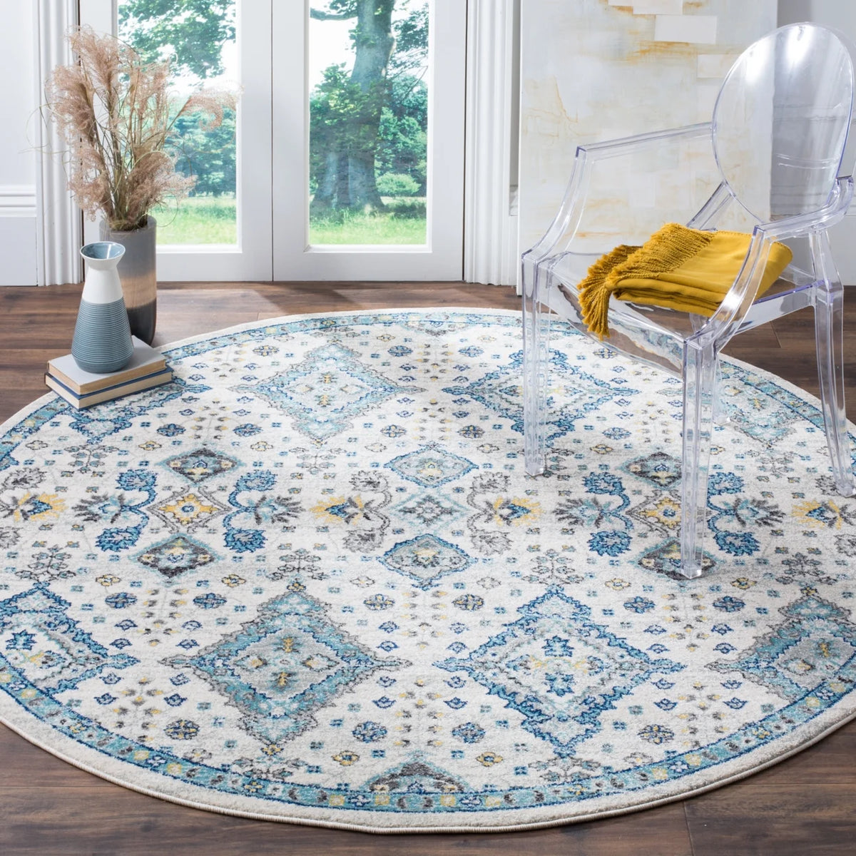 Ivory Light Blue 10' x 14' Area Rug T627