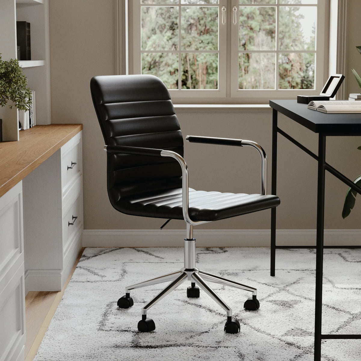 Black Upholstered Office Chair X49181