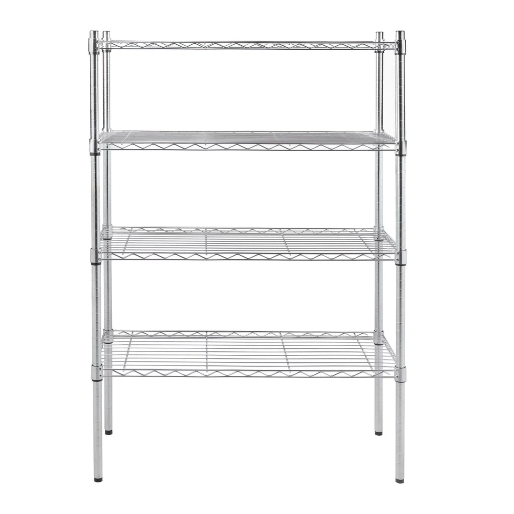 4 Tier Wire Shelf Unit Chrome 1400 lb. Capacity B258