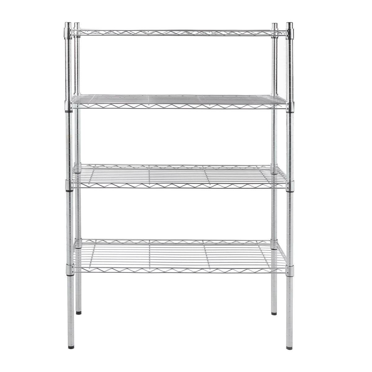 4 Tier Wire Shelf Unit Chrome 1400 lb. Capacity B258