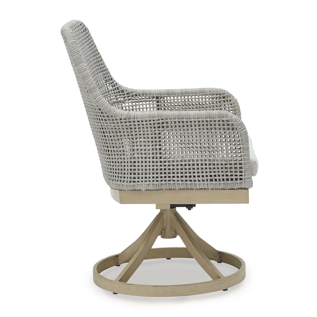 Gray Outdoor Swivel Dining Chair, Set of 2 X565